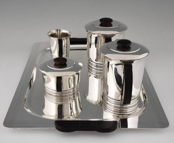 Art Deco silvered tea and coffee set 5 pc