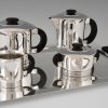 Art Deco Kaffee und Tee set versilbert 5 Stuck