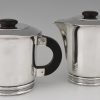 Art deco verzilverd thee en koffie servies 5 stuks