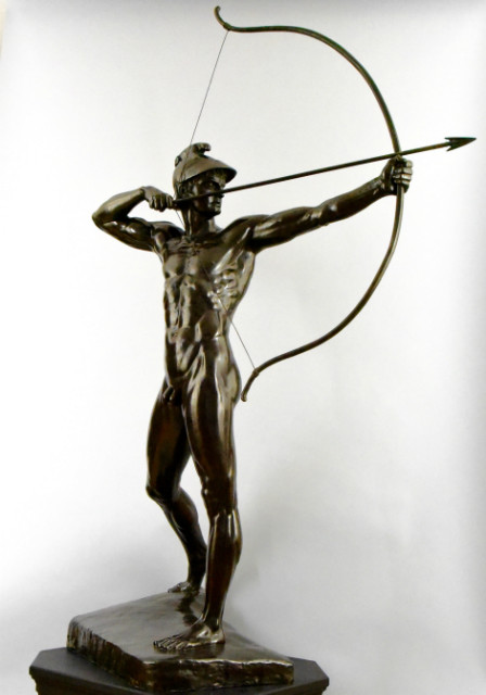 Sculpture en bronze l’archer