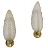 Art Deco glass and bronze wall lights or sconces