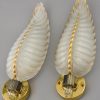 Art Deco glass and bronze wall lights or sconces