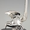 A pair of Art Deco silvered bird bookends.