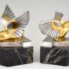 Art Deco bronze duck bookends.