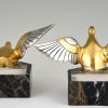 Serre livres en bronze Art Deco canards