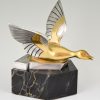 Art Deco bronze duck bookends.