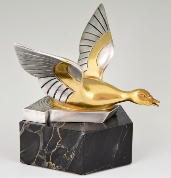 Art Deco bronze duck bookends.