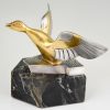 Art Deco bronze duck bookends.