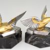 Serre livres en bronze Art Deco canards