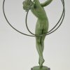 Art Deco sculpture nude hoop dancer