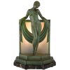 Art Deco lamp sculpture nude with scarf.