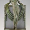 Art Deco lamp sculptuur naakt met sjaal