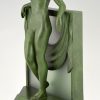Art Deco lamp sculpture nude with scarf Serenite