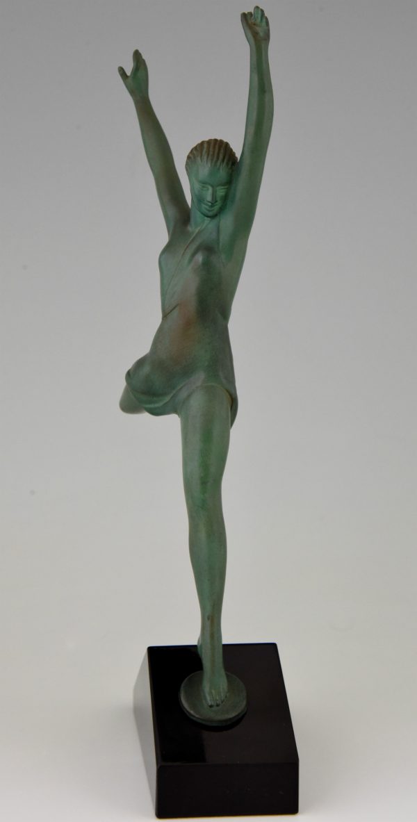 Art Deco nude sculpture of a dancer, Olympia