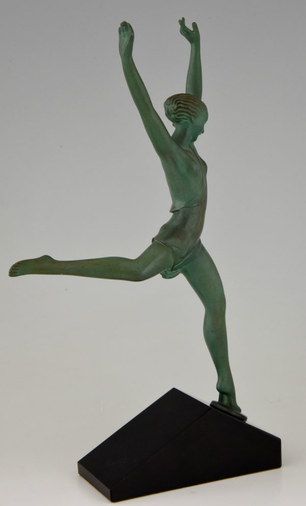 Art Deco nude sculpture of a dancer, Olympia