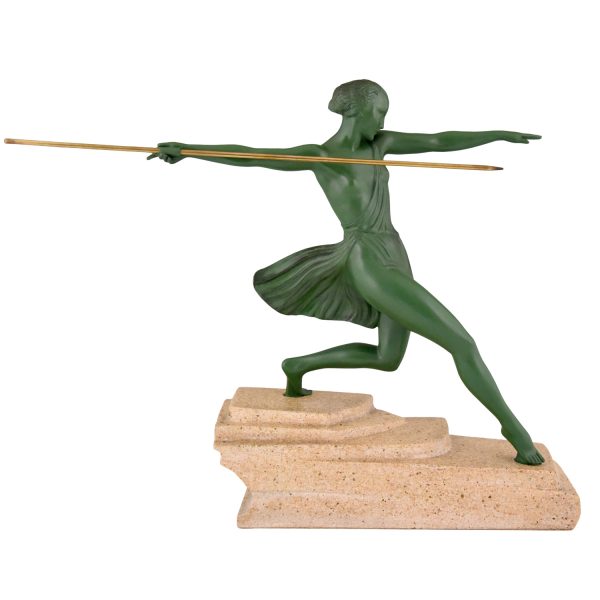 Art Deco sculpture female javelin thrower