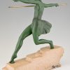 Art Deco sculpture female javelin thrower