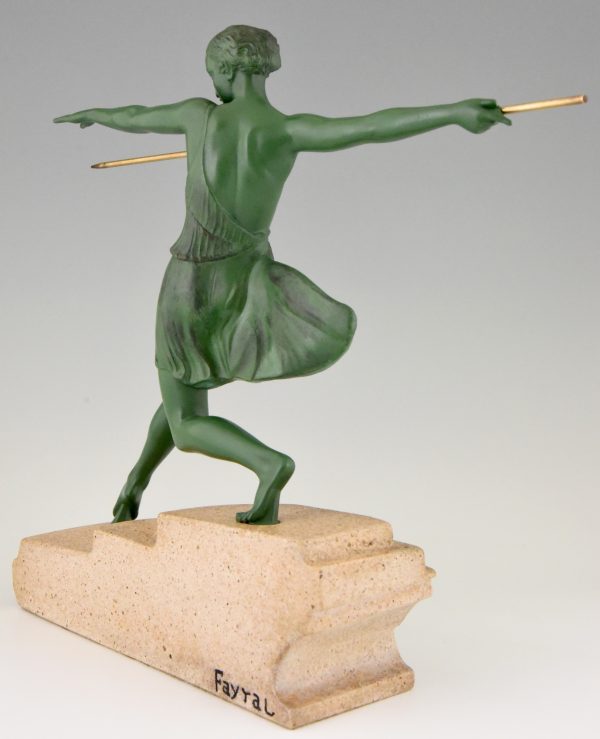 Art Deco Skulptur Speerwerferin