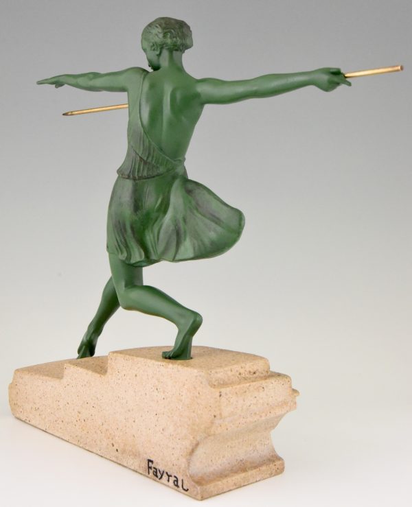 Art Deco sculpture female javelin thrower