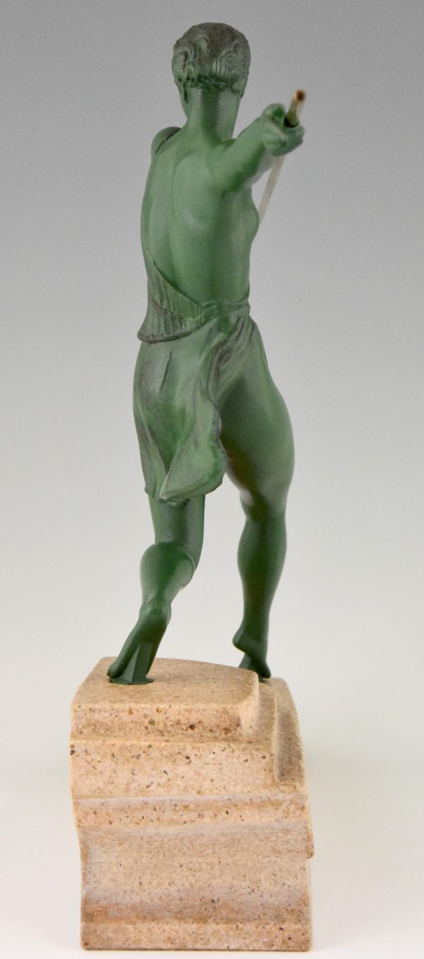 Art Deco sculpture female javelin thrower