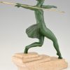 Art Deco sculpture female javelin thrower