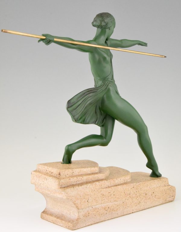 Art Deco sculpture female javelin thrower