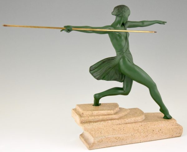 Art Deco sculpture female javelin thrower