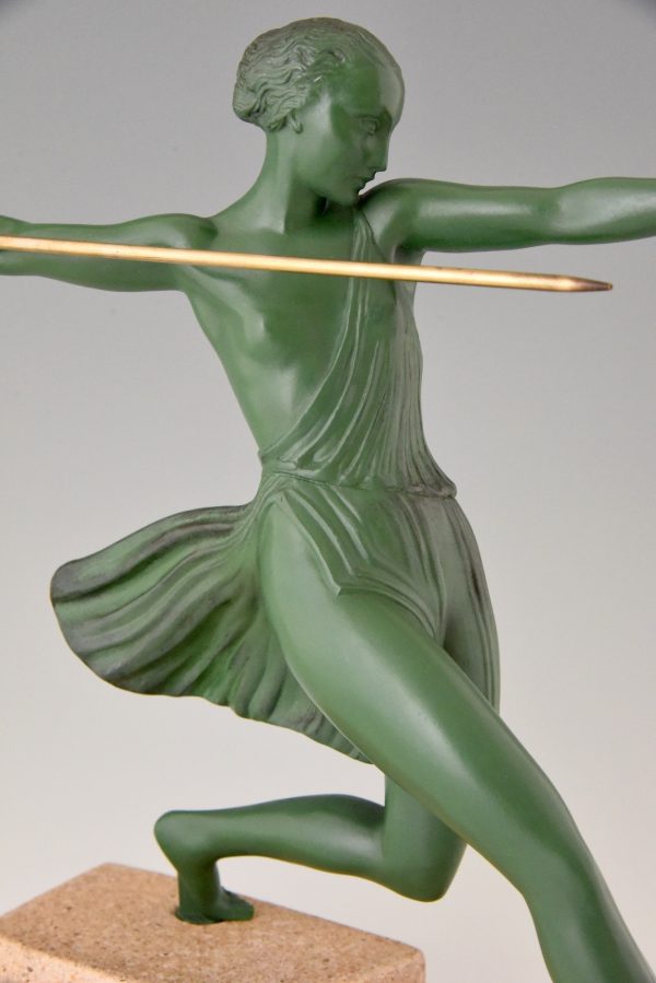 Art Deco sculpture female javelin thrower