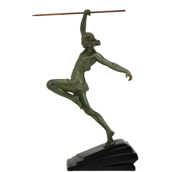 Art Deco sculpture female javelin thrower