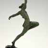 Art Deco sculpture femme à la lance