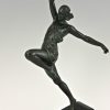 Art Deco sculpture femme a la lance