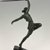 Art Deco sculpture femme a la lance