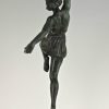 Art Deco sculpture femme a la lance