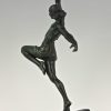 Art Deco sculpture femme a la lance