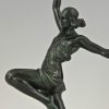 Art Deco sculpture femme a la lance