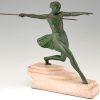 Art Deco sculptuur vrouw met speer Antiope