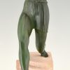 Art Deco sculpture female javelin thrower Antiope
