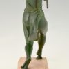 Art Deco sculpture female javelin thrower Antiope