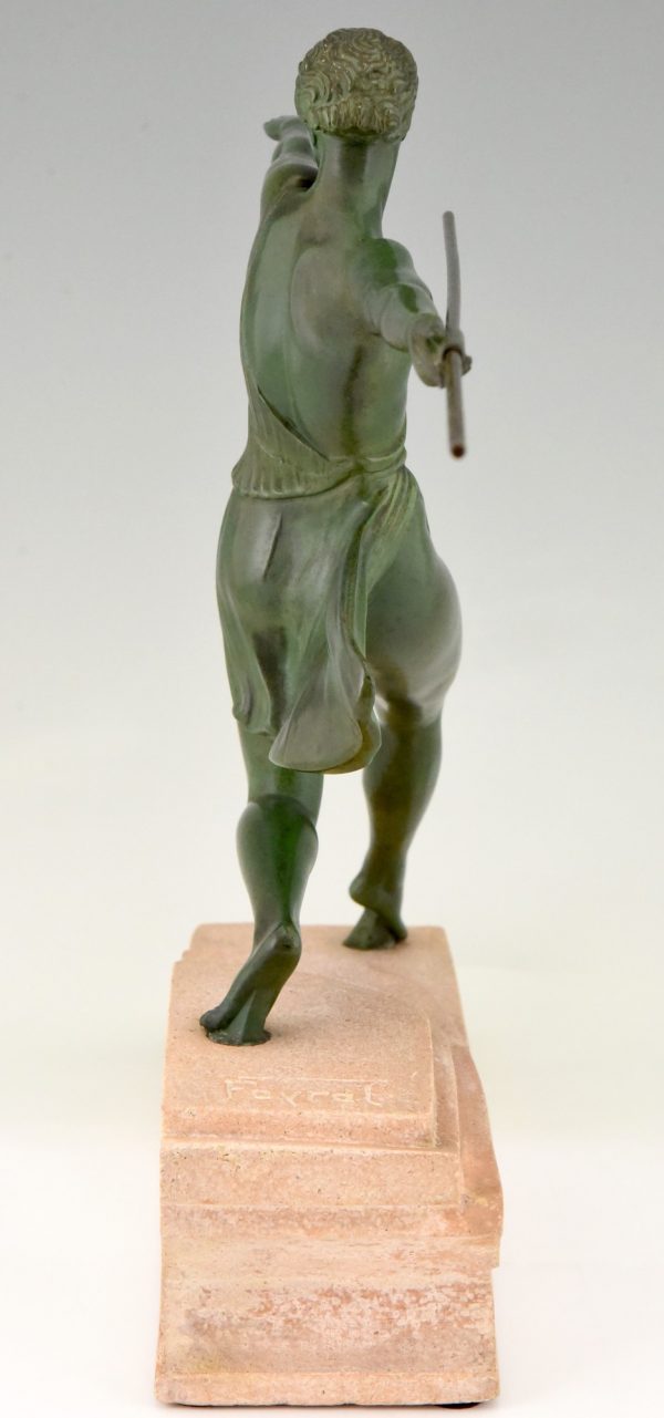 Art Deco sculpture female javelin thrower Antiope