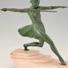 Art Deco sculpture female javelin thrower Antiope