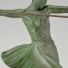 Art Deco sculpture female javelin thrower Antiope