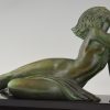 Art Deco naakte vrouw met gazelle Seduction