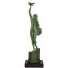 Art Deco sculptuur vrouw met duif Message of love