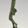 Art Deco sculptuur vrouw met duif Message of love