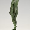 Art Deco sculptuur vrouw met duif Message of love