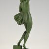 Art Deco sculptuur vrouw met duif Message of love