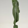 Art Deco sculptuur vrouw met duif Message of love