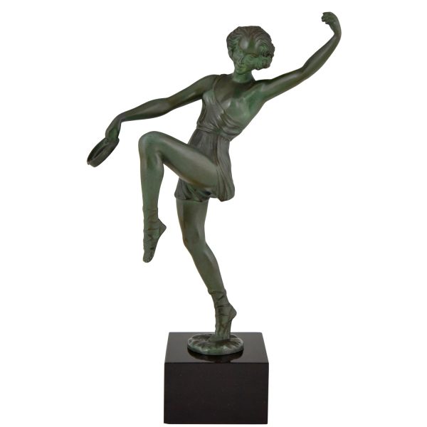 Art Deco sculpture of dancer with tambourine