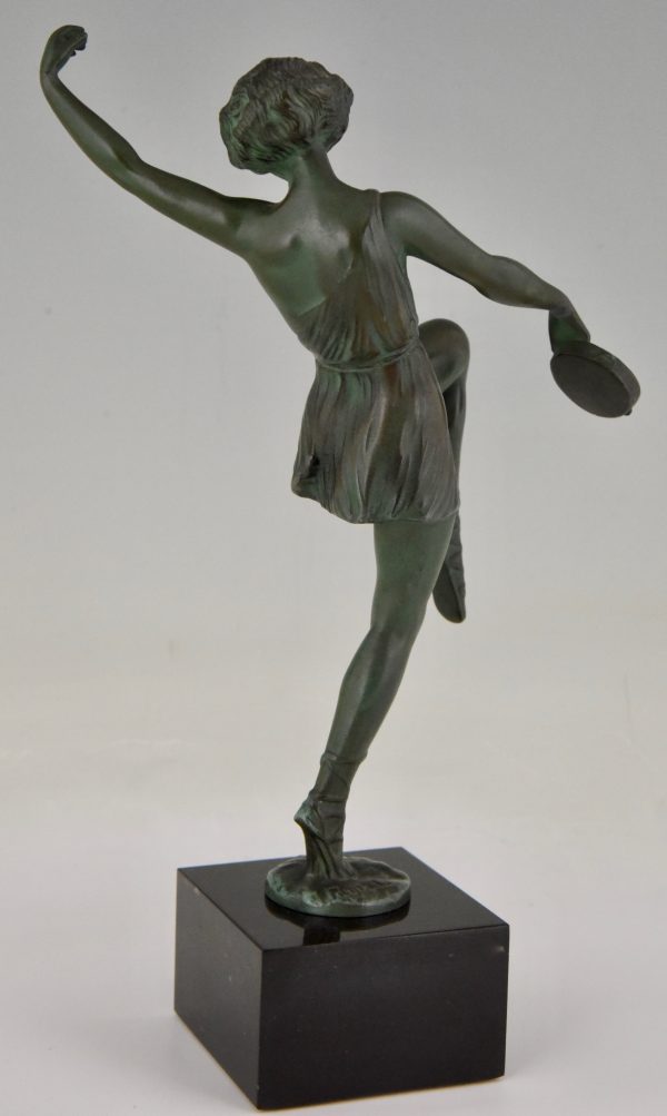 Art Deco sculpture of dancer with tambourine