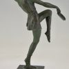 Art Deco Skulptur Tänzerin mit Tamburin
